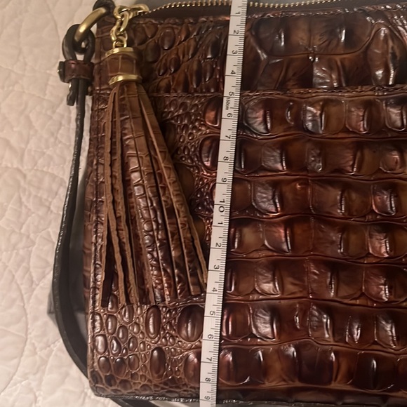 Bronze and brown alligator messenger/ crossbody - Picture 11 of 11